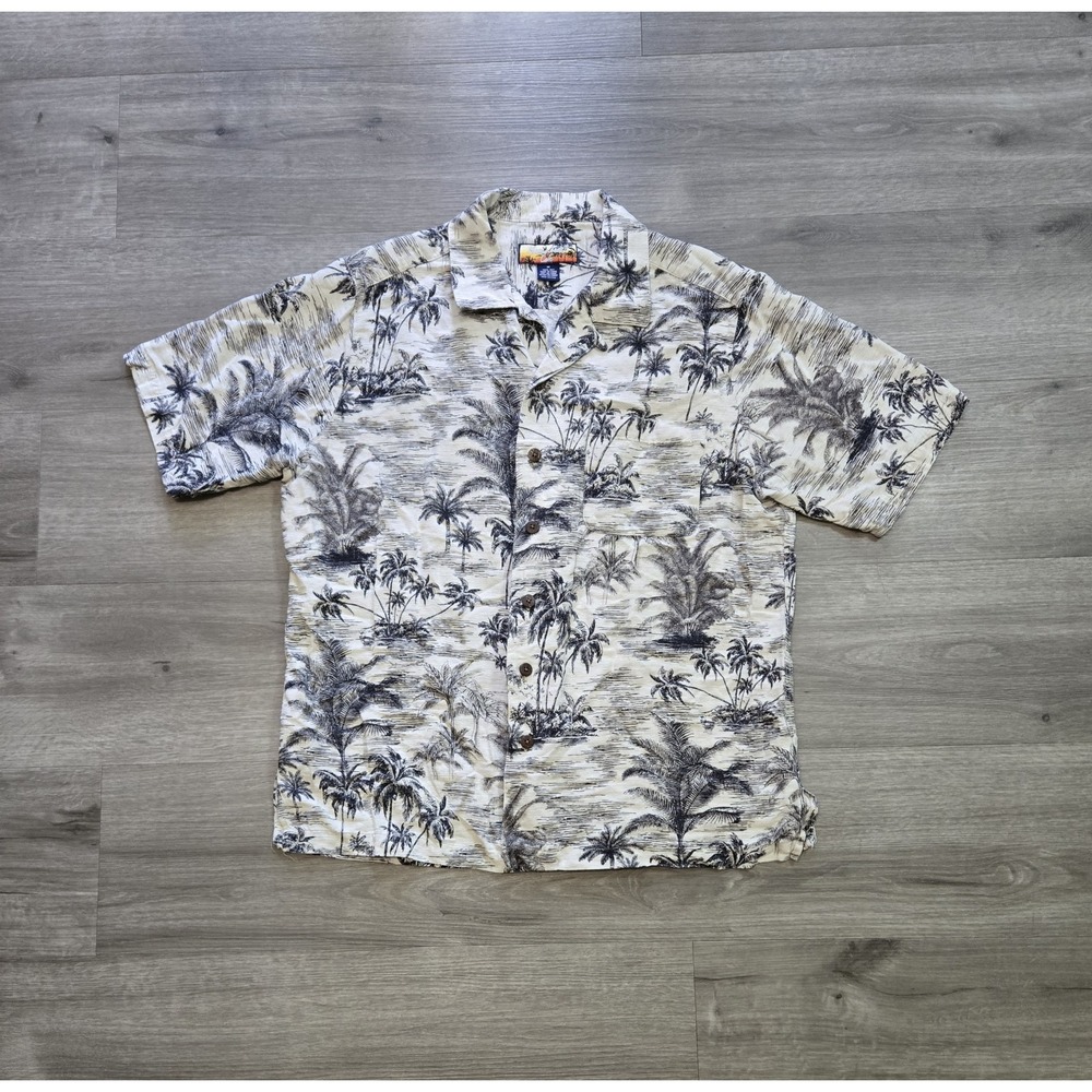 Vtg Havana Jacks Cafe Shirt Mens Medium Silk Tropical Short Sleeve Vacation